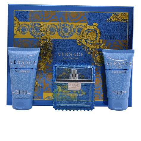 versace man eau fraiche blue 3 piece gift set|Versace man eau fraiche price.